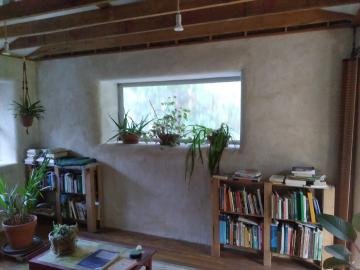 new wall with window buck (strawbale and plaster)